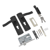 Door Handle Lock Manganese Steel Silent Bearing Universal Door Lever Lock Set with Keys for Home Bedroom Black