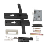 Door Handle Lock Manganese Steel Silent Bearing Universal Door Lever Lock Set with Keys for Home Bedroom Black