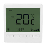 Smart Fan Coil Thermostat ABS LCD Screen Anti Interference Intelligent Thermostat for Home 220V - Front View