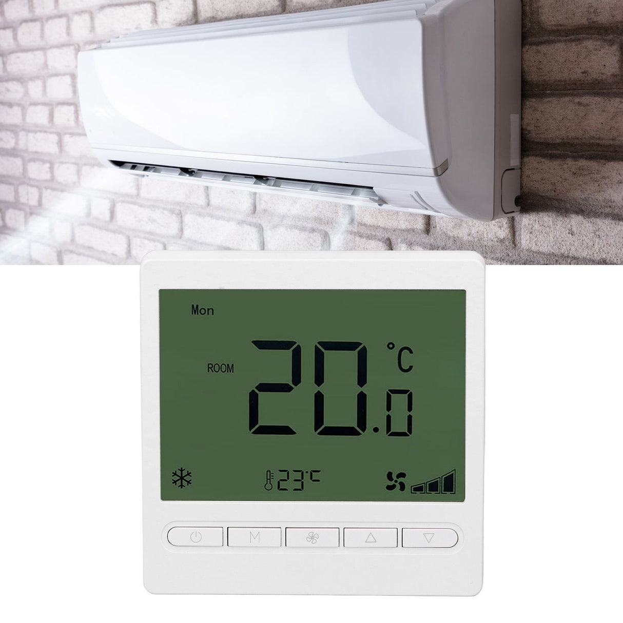 Smart Fan Coil Thermostat ABS LCD Screen Anti Interference Intelligent Thermostat for Home 220V
