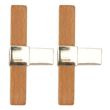 2 Pcs Wooden Cabinet Pulls Single Hole Door Pull Handle Knobs For Kitchen Drawer Cupboard Closet Golden