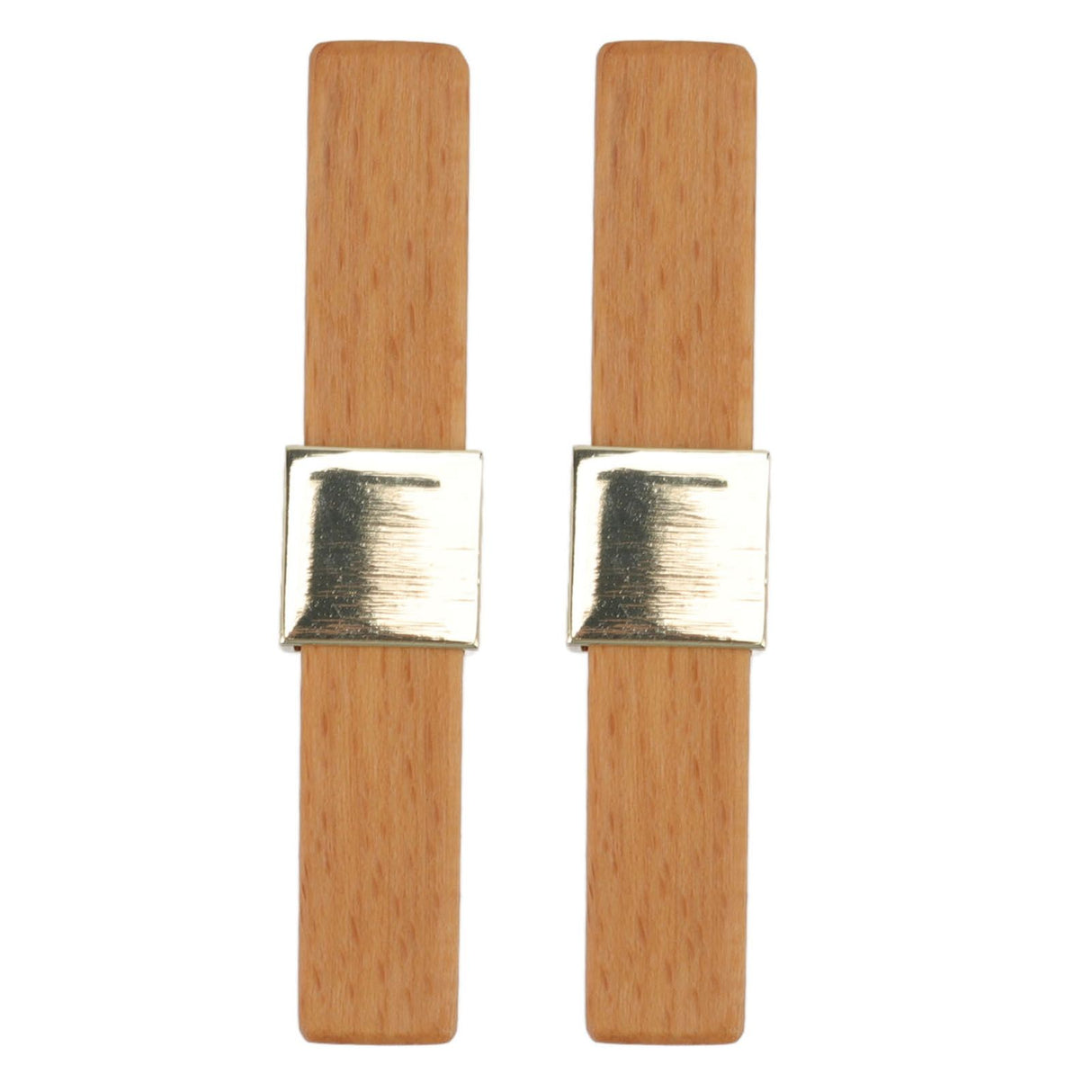 2 Pcs Wooden Cabinet Pulls Single Hole Door Pull Handle Knobs For Kitchen Drawer Cupboard Closet Golden