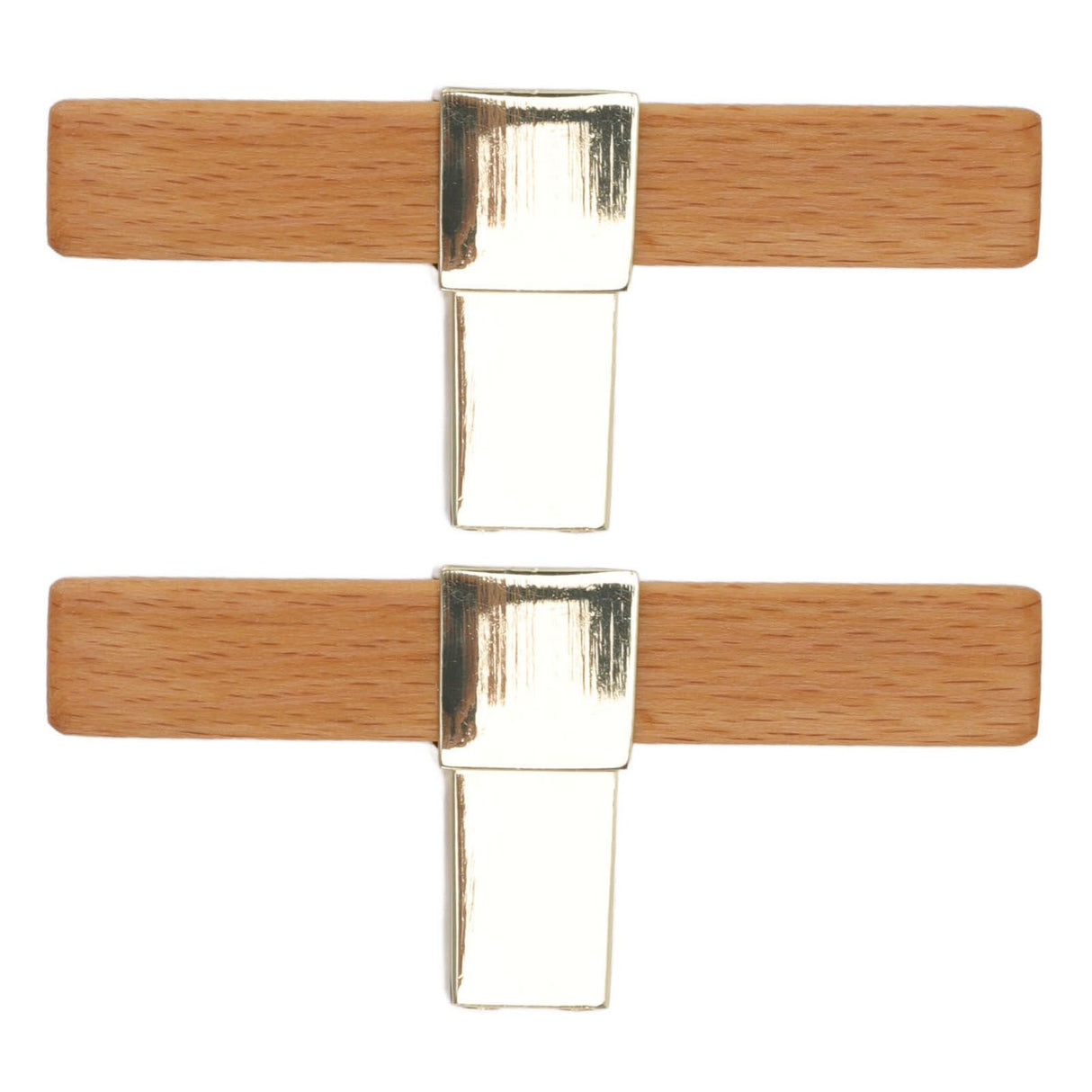 2 Pcs Wooden Cabinet Pulls Single Hole Door Pull Handle Knobs For Kitchen Drawer Cupboard Closet Golden