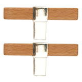 2 Pcs Wooden Cabinet Pulls Single Hole Door Pull Handle Knobs For Kitchen Drawer Cupboard Closet Golden - Extra Image