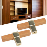 2 Pcs Wooden Cabinet Pulls Single Hole Door Pull Handle Knobs For Kitchen Drawer Cupboard Closet Golden
