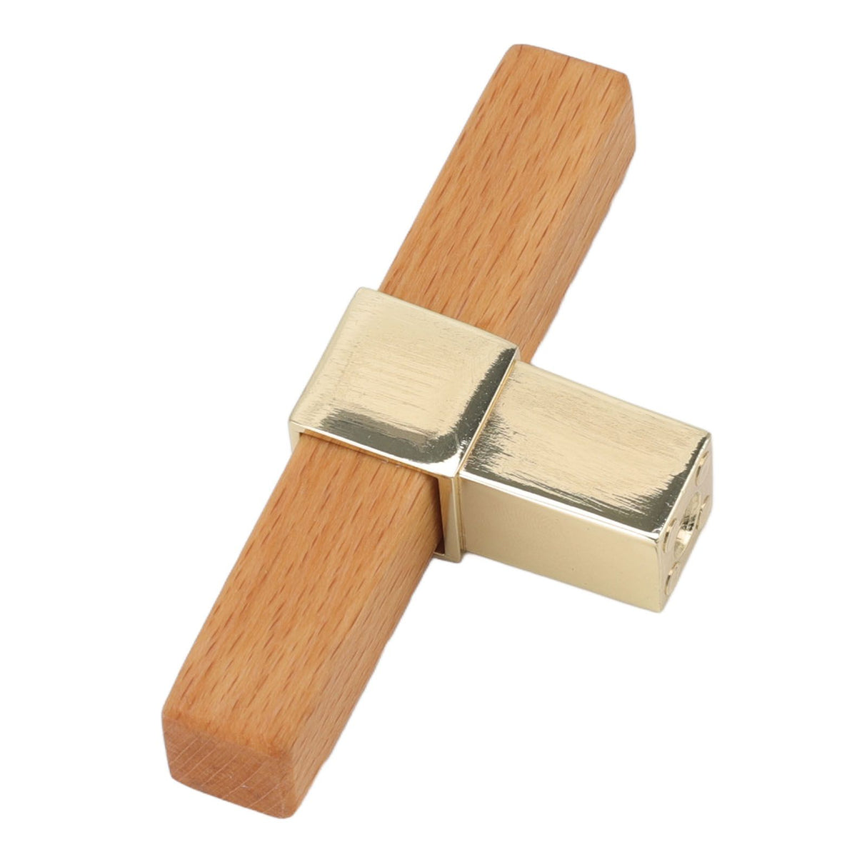 2 Pcs Wooden Cabinet Pulls Single Hole Door Pull Handle Knobs For Kitchen Drawer Cupboard Closet Golden
