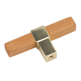 2 Pcs Wooden Cabinet Pulls Single Hole Door Pull Handle Knobs For Kitchen Drawer Cupboard Closet Golden