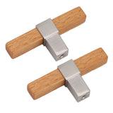 2 Pcs Wooden Cabinet Pulls Single Hole Door Pull Handle Knobs For Kitchen Drawer Cupboard Closet Brushed Silver