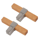 2 Pcs Wooden Cabinet Pulls Single Hole Door Pull Handle Knobs For Kitchen Drawer Cupboard Closet Brushed Silver