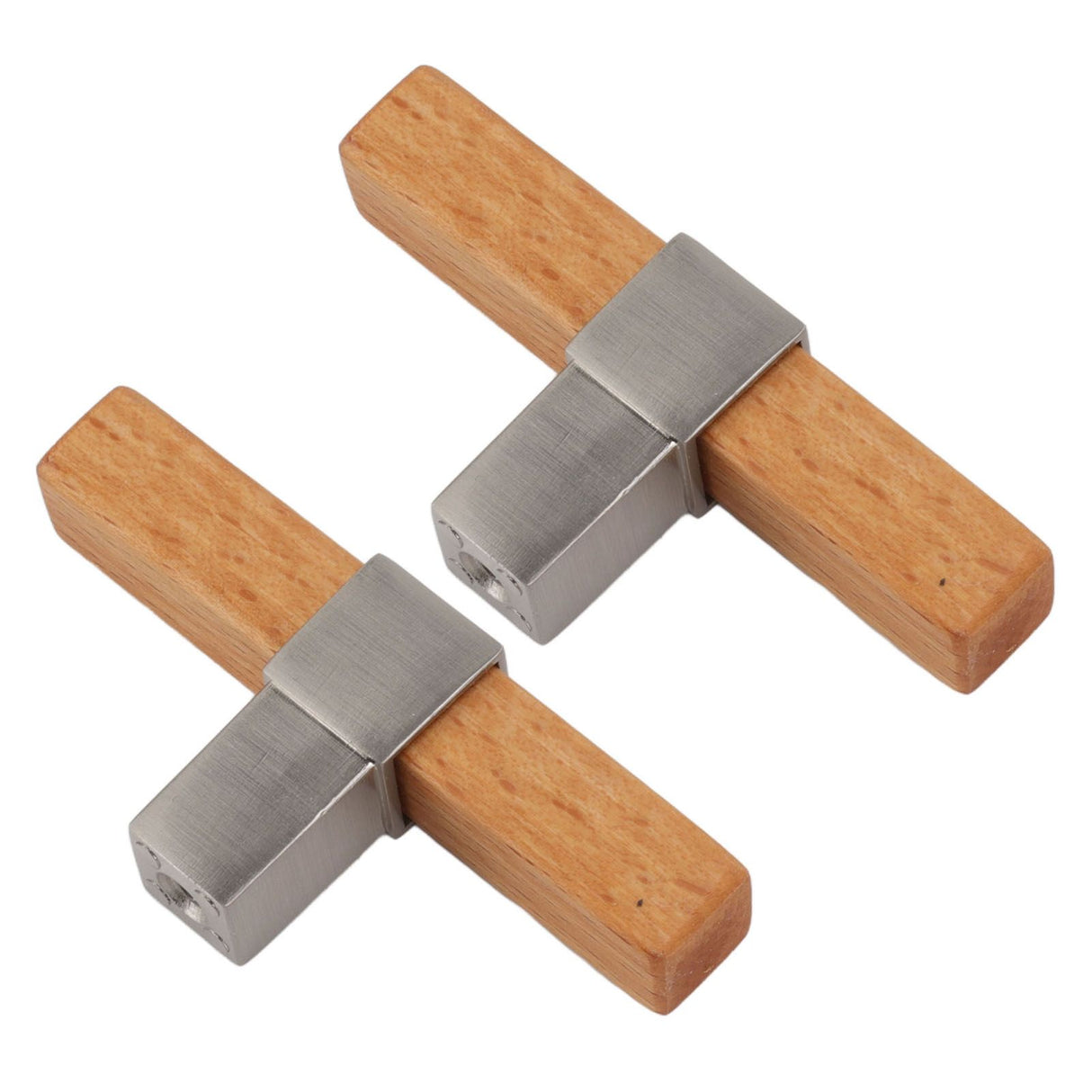 2 Pcs Wooden Cabinet Pulls Single Hole Door Pull Handle Knobs For Kitchen Drawer Cupboard Closet Brushed Silver