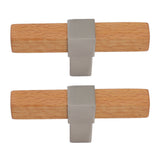 2 Pcs Wooden Cabinet Pulls Single Hole Door Pull Handle Knobs For Kitchen Drawer Cupboard Closet Brushed Silver - Low Angle