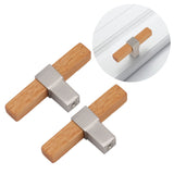 2 Pcs Wooden Cabinet Pulls Single Hole Door Pull Handle Knobs For Kitchen Drawer Cupboard Closet Brushed Silver - Extra Image