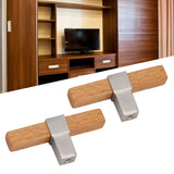 2 Pcs Wooden Cabinet Pulls Single Hole Door Pull Handle Knobs For Kitchen Drawer Cupboard Closet Brushed Silver - Extra Image