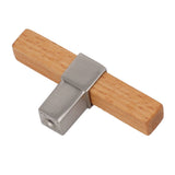 2 Pcs Wooden Cabinet Pulls Single Hole Door Pull Handle Knobs For Kitchen Drawer Cupboard Closet Brushed Silver
