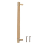 Cabinet Door Handle 224MM Hole Pitch Leather Brass Light Luxury Cupboard Bar Pull Handle for Home Wardrobe Drawer Beige