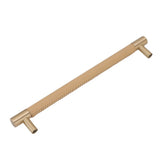 Cabinet Door Handle 224MM Hole Pitch Leather Brass Light Luxury Cupboard Bar Pull Handle for Home Wardrobe Drawer Beige