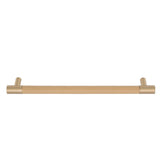 Cabinet Door Handle 224MM Hole Pitch Leather Brass Light Luxury Cupboard Bar Pull Handle for Home Wardrobe Drawer Beige