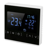 Smart Thermostat Backlit Touch Screen Dual Control Temperature Controller for Floor Heating High Power AC 85V‑240V White - Front View