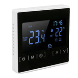 Smart Thermostat Backlit Touch Screen Dual Control Temperature Controller for Floor Heating High Power AC 85V‑240V White