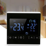 Smart Thermostat Backlit Touch Screen Dual Control Temperature Controller for Floor Heating High Power AC 85V‑240V White