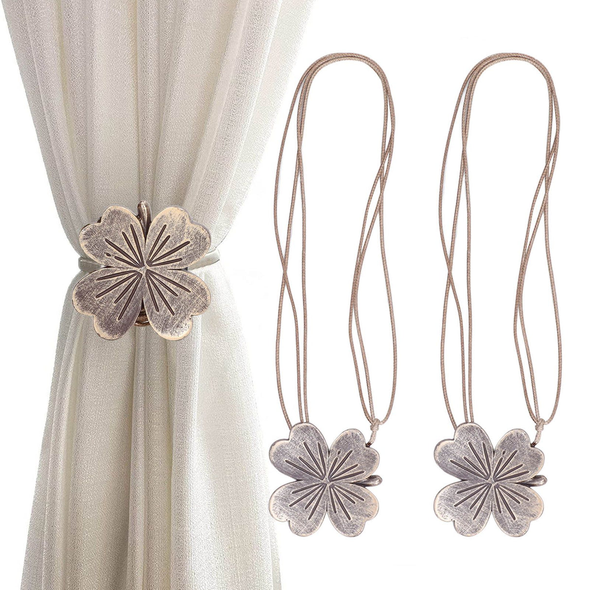 2 PCS Curtain Tiebacks Simple Resin Carving Binding Rope Curtain Strap Buckle Accessories
