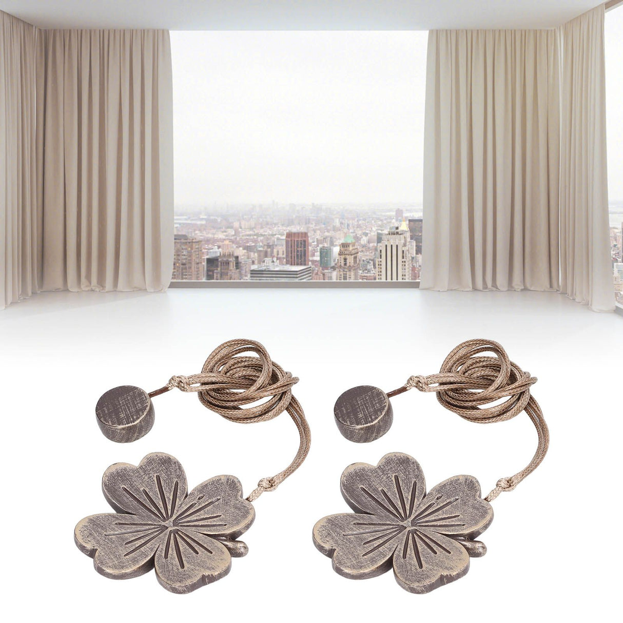 2 PCS Curtain Tiebacks Simple Resin Carving Binding Rope Curtain Strap Buckle Accessories