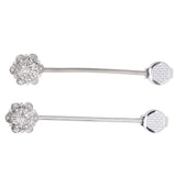 2Pcs Crystal Curtain Magnetic Tieback Stainless Steel Elegant Flower Curtain Clips Buckle for Living Room Bedroom - Side View