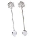 2Pcs Crystal Curtain Magnetic Tieback Stainless Steel Elegant Flower Curtain Clips Buckle for Living Room Bedroom
