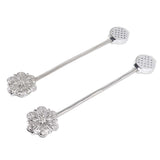 2Pcs Crystal Curtain Magnetic Tieback Stainless Steel Elegant Flower Curtain Clips Buckle for Living Room Bedroom - Rear View