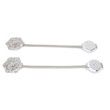 2Pcs Crystal Curtain Magnetic Tieback Stainless Steel Elegant Flower Curtain Clips Buckle for Living Room Bedroom