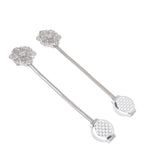 2Pcs Crystal Curtain Magnetic Tieback Stainless Steel Elegant Flower Curtain Clips Buckle for Living Room Bedroom - Extra Image