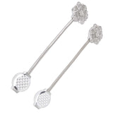 2Pcs Crystal Curtain Magnetic Tieback Stainless Steel Elegant Flower Curtain Clips Buckle for Living Room Bedroom