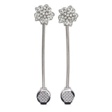 2Pcs Magnetic Curtain Tiebacks Stretchy Sparkling Crystal Flower Curtain Buckle Clips Stainless Wire Curtain Bind