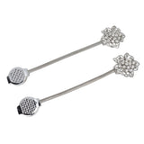 2Pcs Magnetic Curtain Tiebacks Stretchy Sparkling Crystal Flower Curtain Buckle Clips Stainless Wire Curtain Bind - Rear View