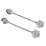2Pcs Magnetic Curtain Tiebacks Stretchy Sparkling Crystal Flower Curtain Buckle Clips Stainless Wire Curtain Bind