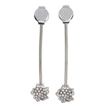 2Pcs Magnetic Curtain Tiebacks Stretchy Sparkling Crystal Flower Curtain Buckle Clips Stainless Wire Curtain Bind - Extra Image