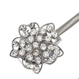 2Pcs Magnetic Curtain Tiebacks Stretchy Sparkling Crystal Flower Curtain Buckle Clips Stainless Wire Curtain Bind