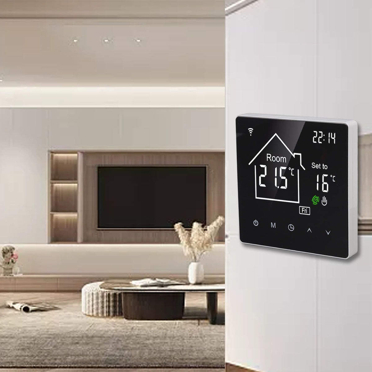 Smart Thermostat 86 Type LCD Touch Screen 7 Day Programmable Modes Digital Thermostat for Home 90 to 240V