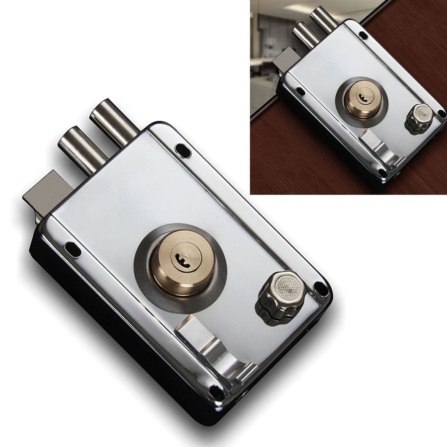 Exterior Gate Lock Stainless Steel Copper Lock Core Left Open with Edge Security Prevent Theft Old Gate Lock