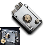 Exterior Gate Lock Stainless Steel Copper Lock Core Left Open with Edge Security Prevent Theft Old Gate Lock - Top-Down View