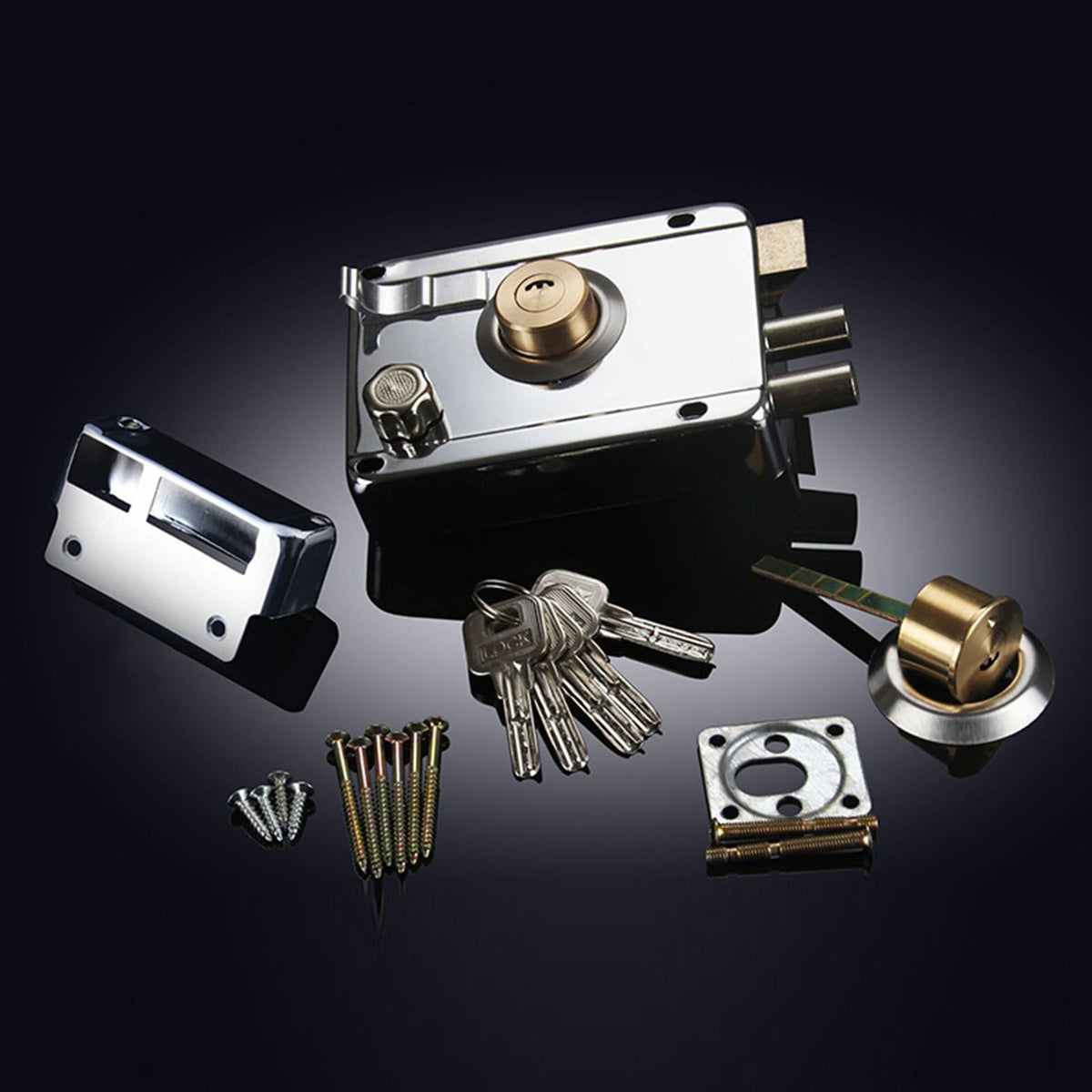 Exterior Gate Lock Stainless Steel Copper Lock Core Left Open with Edge Security Prevent Theft Old Gate Lock