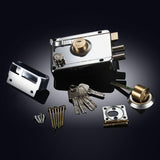 Exterior Gate Lock Stainless Steel Copper Lock Core Left Open with Edge Security Prevent Theft Old Gate Lock