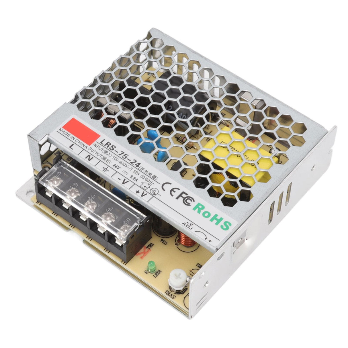 24V Switching Power Supply 3.2A Pure Copper Power Supply Transformer Adapter for Military Equipment 100‑240V
