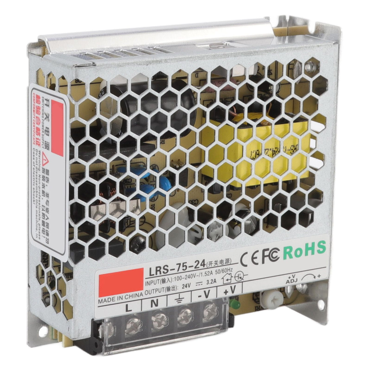 24V Switching Power Supply 3.2A Pure Copper Power Supply Transformer Adapter for Military Equipment 100‑240V