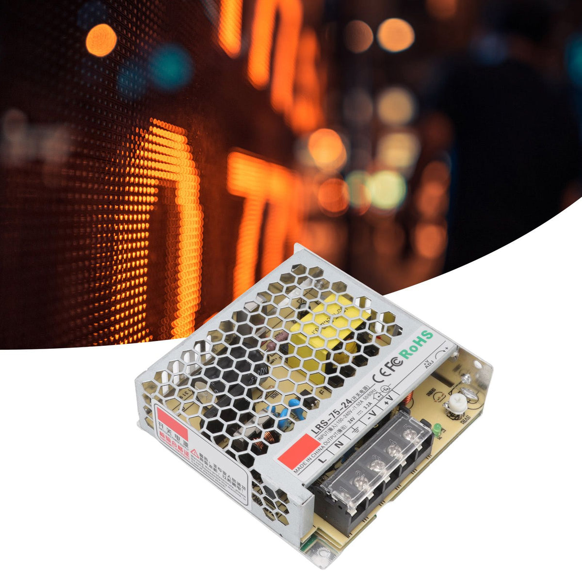 24V Switching Power Supply 3.2A Pure Copper Power Supply Transformer Adapter for Military Equipment 100‑240V