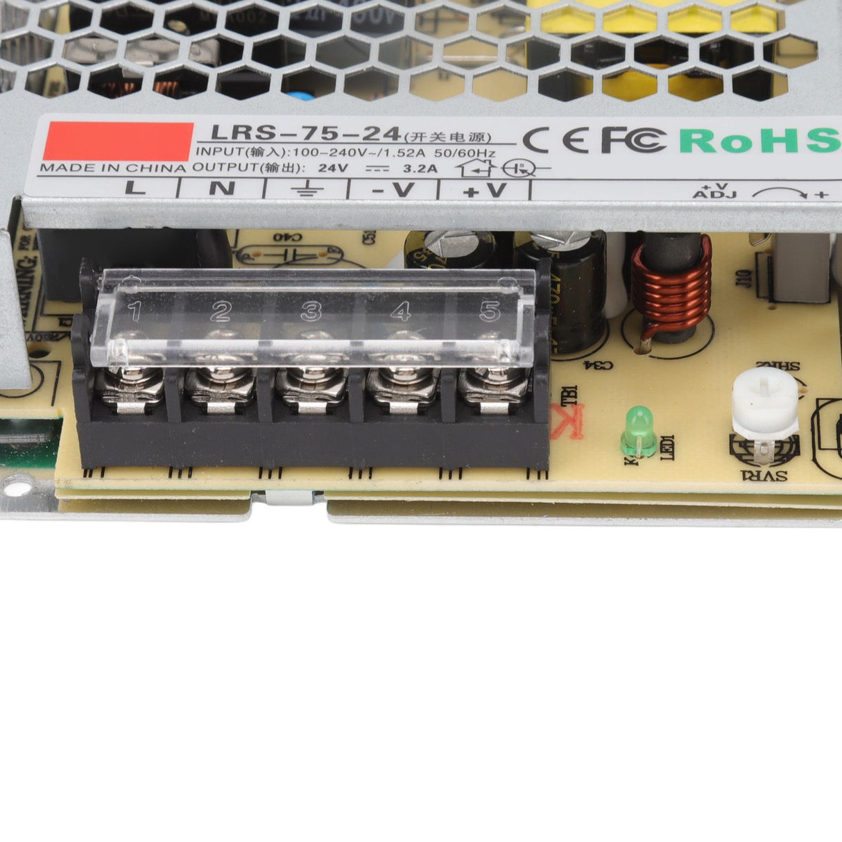 24V Switching Power Supply 3.2A Pure Copper Power Supply Transformer Adapter for Military Equipment 100‑240V