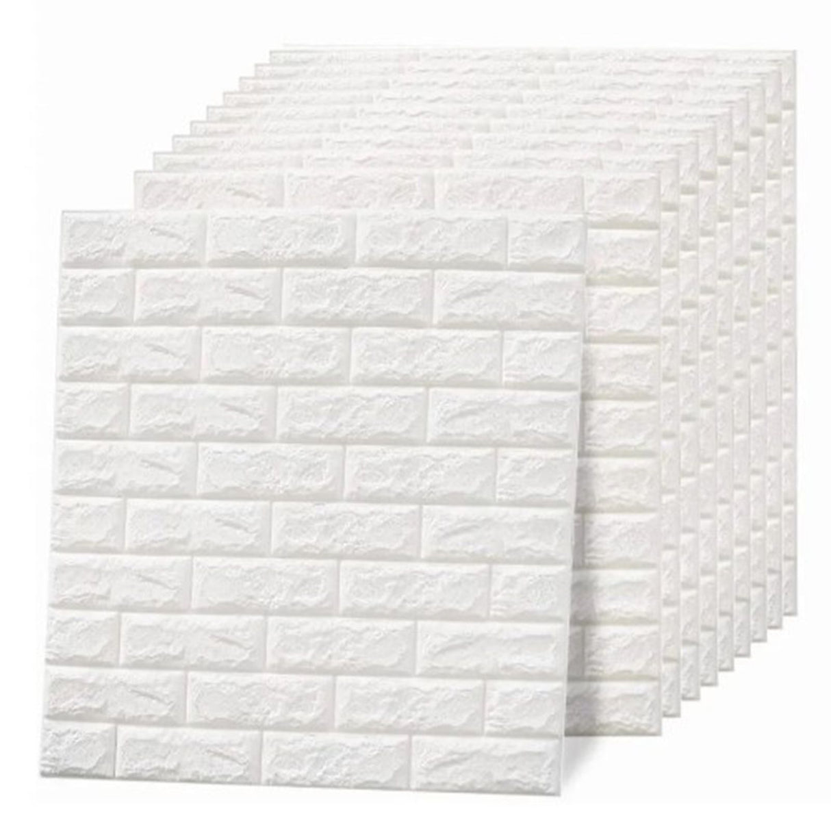 3D Wallpaper Self Adhesive Waterproof Cuttable Odorless Faux Brick Wall Panel for Living Room Bedroom White 10pcs