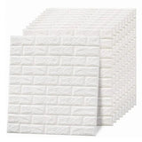 3D Wallpaper Self Adhesive Waterproof Cuttable Odorless Faux Brick Wall Panel for Living Room Bedroom White 10pcs