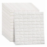 3D Wallpaper Self Adhesive Waterproof Cuttable Odorless Faux Brick Wall Panel for Living Room Bedroom White 10pcs