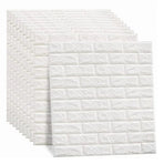 3D Wallpaper Self Adhesive Waterproof Cuttable Odorless Faux Brick Wall Panel for Living Room Bedroom White 10pcs